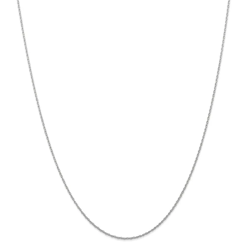 0.7mm, 14k White Gold, Cable Rope Chain Necklace