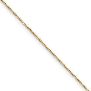 0.9mm, 14k Yellow Gold, Solid Curb Chain Necklace