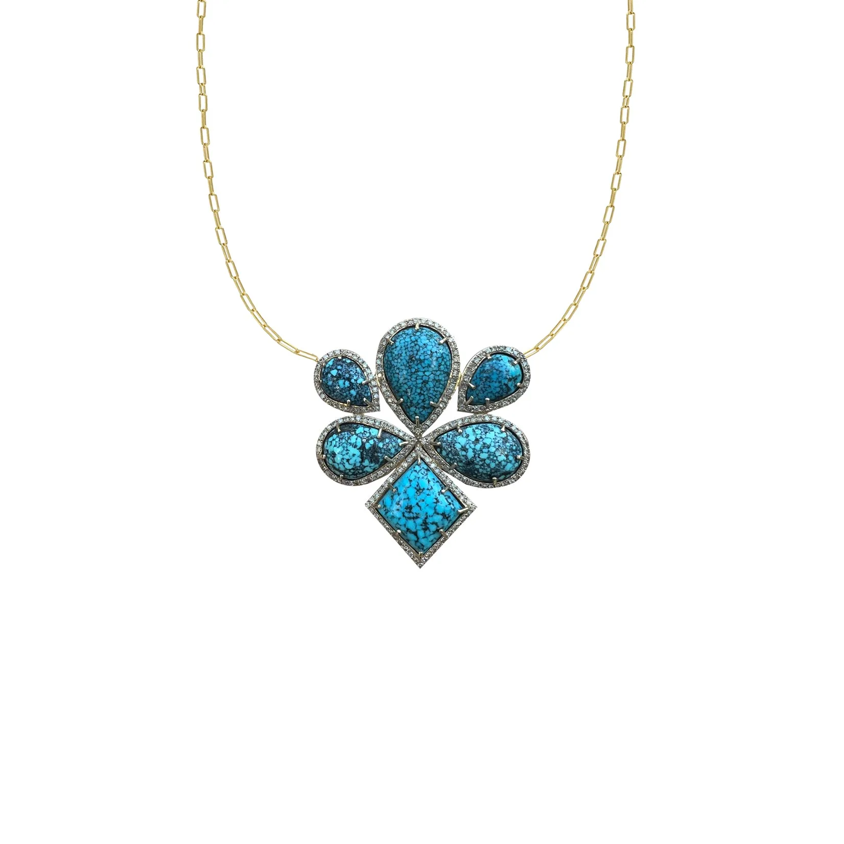 14k Free Form Kingman Turquoise Necklace