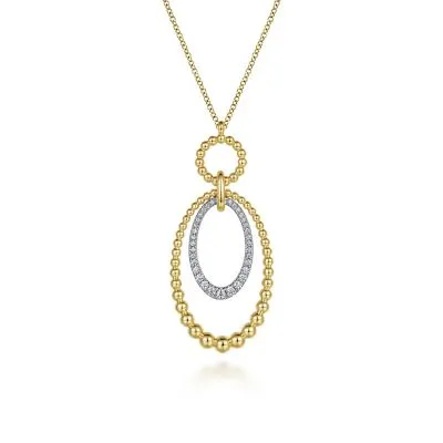 14K White and Yellow Gold 0.24ctw Diamond Necklace