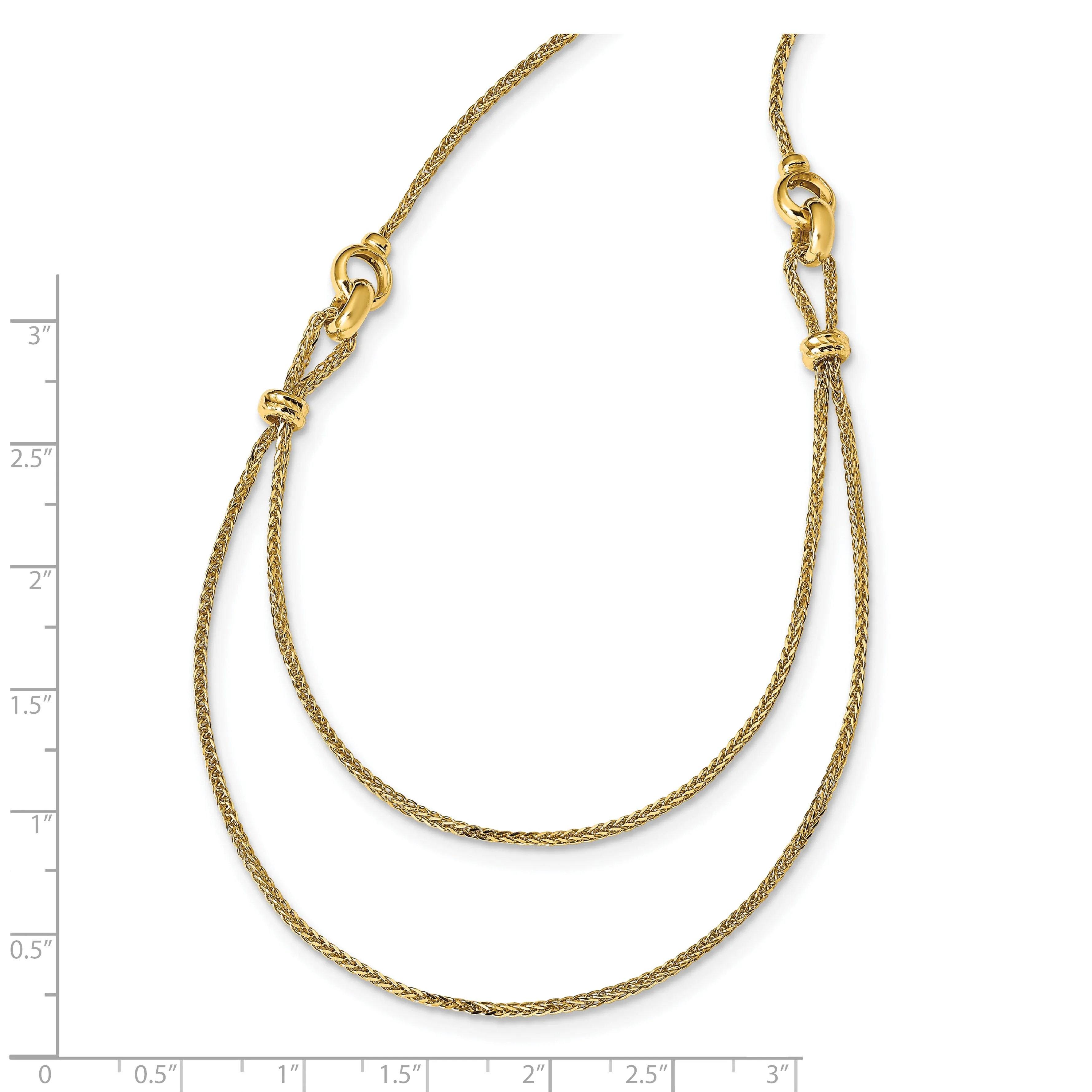 14k Yellow Gold 2 Layer D.C Beaded Necklace