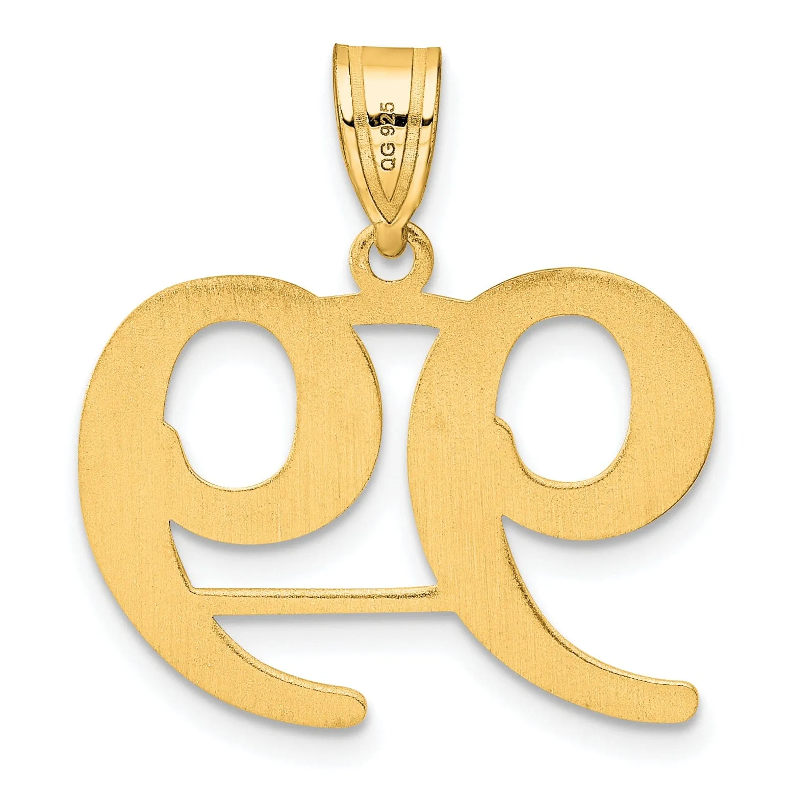 14k Yellow Gold Polished Finish Number 99 Charm Pendant