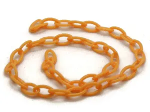 15.75 Inch Orange Plastic Oval Chain - 40cm chain - 13x8mm links