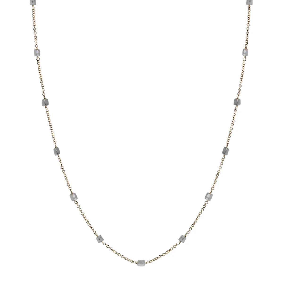 18K Gold Opaque Diamond Bead Chain