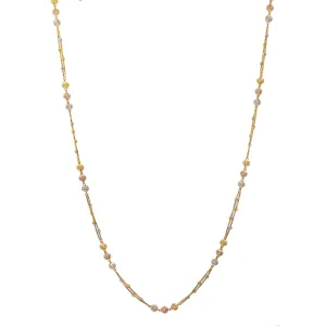 22K Multi-Tone Gold Beaded Chain (19.6gm)