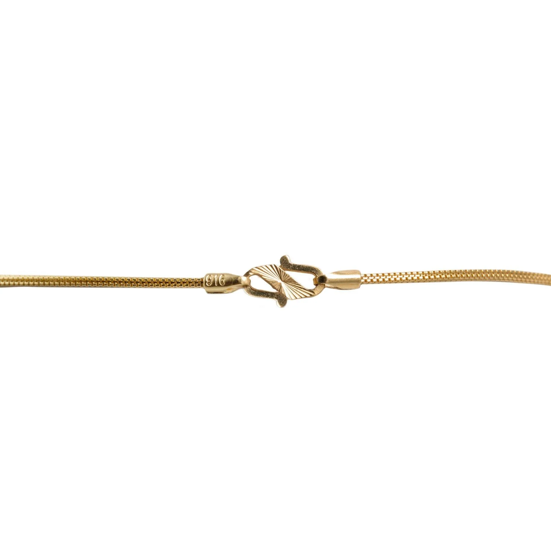 22K Multi Tone Gold Chain W/ Striped Bicone Beads & Draped Link Chains