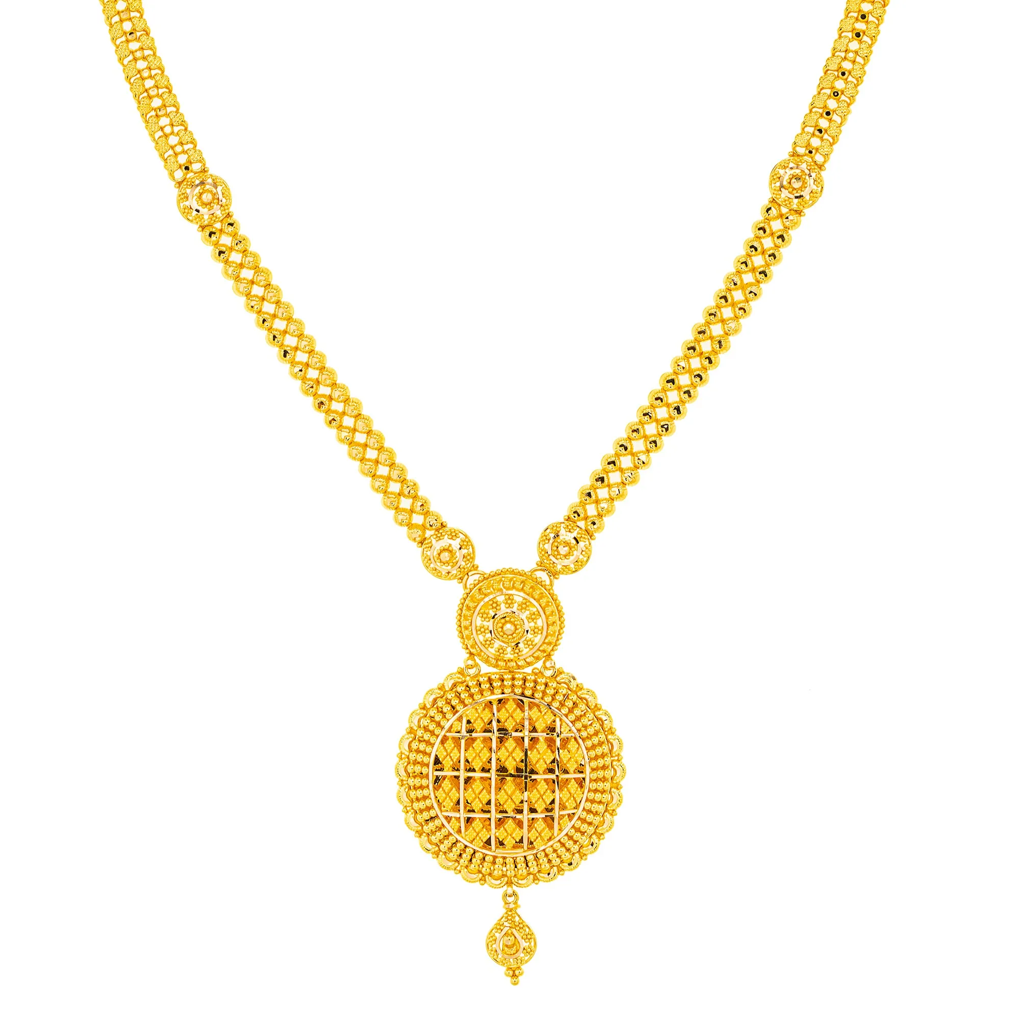 22K Yellow Gold Necklace & Earring Set (37.8 grams)