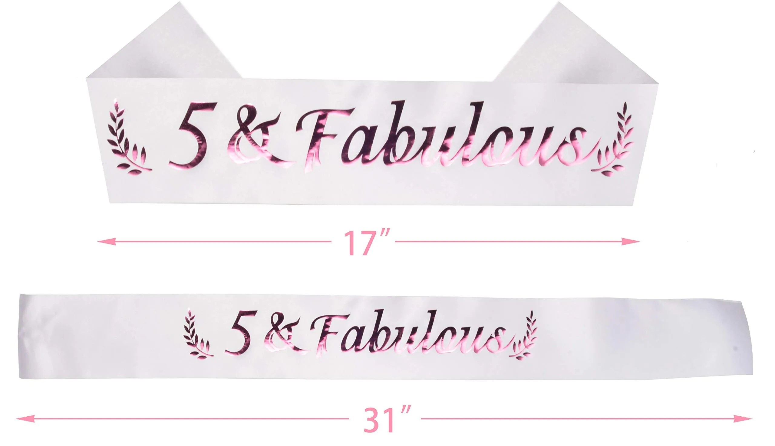 5th Birthday Gifts for Girls, 5th Birthday Tiara and Sash, 5th Fabulous Sash and Crystal