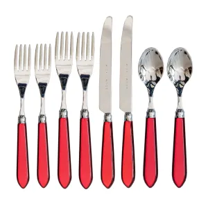 8 Piece Cutlery Set Red