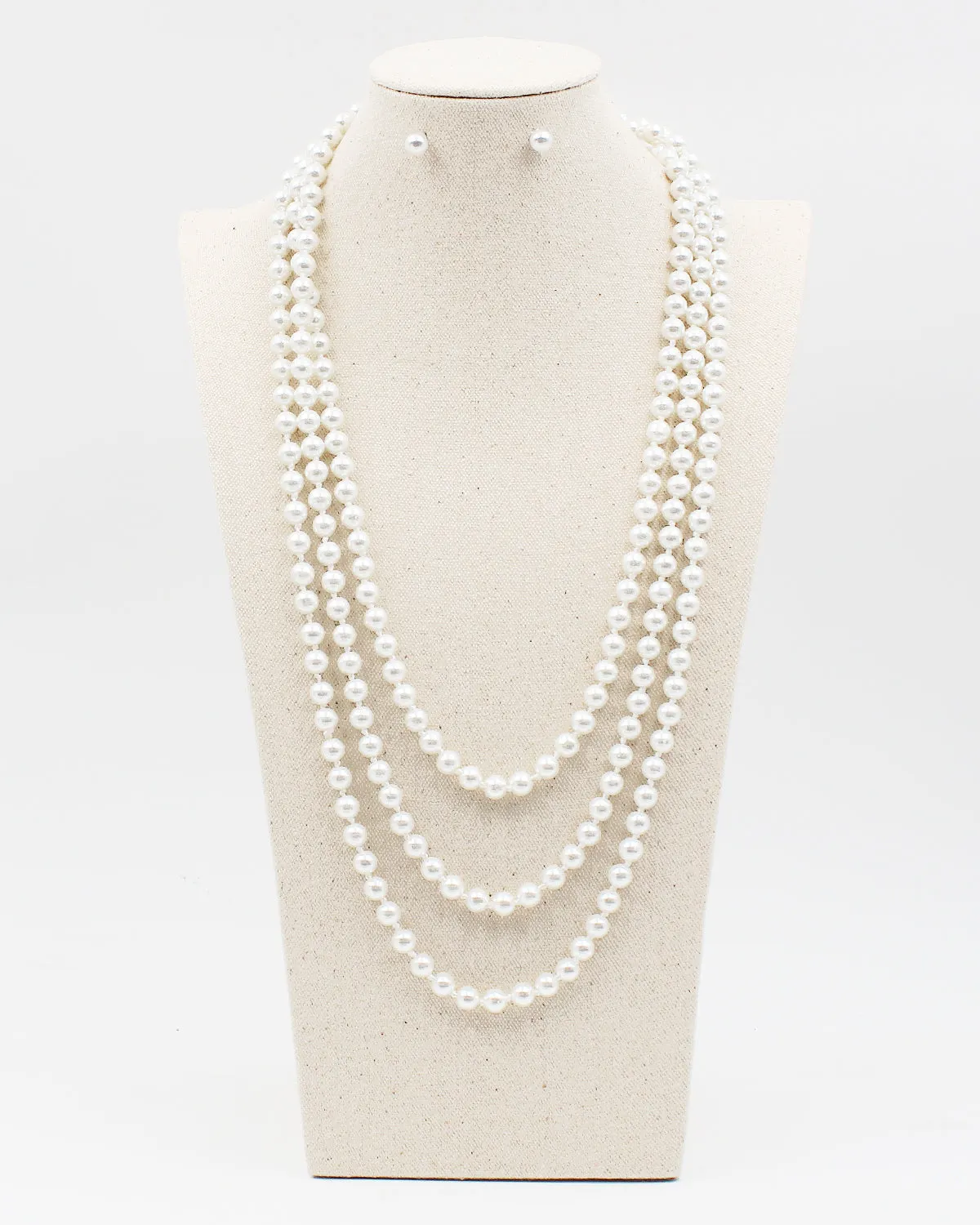 90"L Classic Strand with Matching Stud Earrings