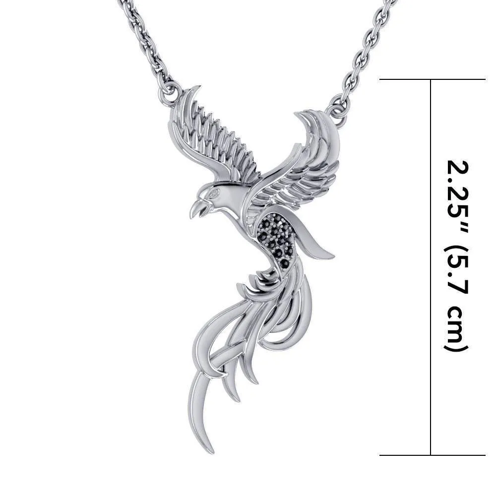 Alighting breakthrough of the Mythical Phoenix ~ Sterling Silver Jewelry Necklace TNC232