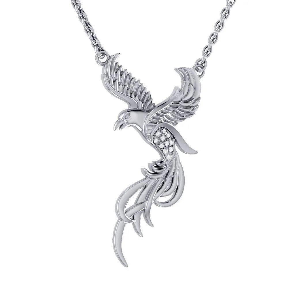 Alighting breakthrough of the Mythical Phoenix ~ Sterling Silver Jewelry Necklace TNC232