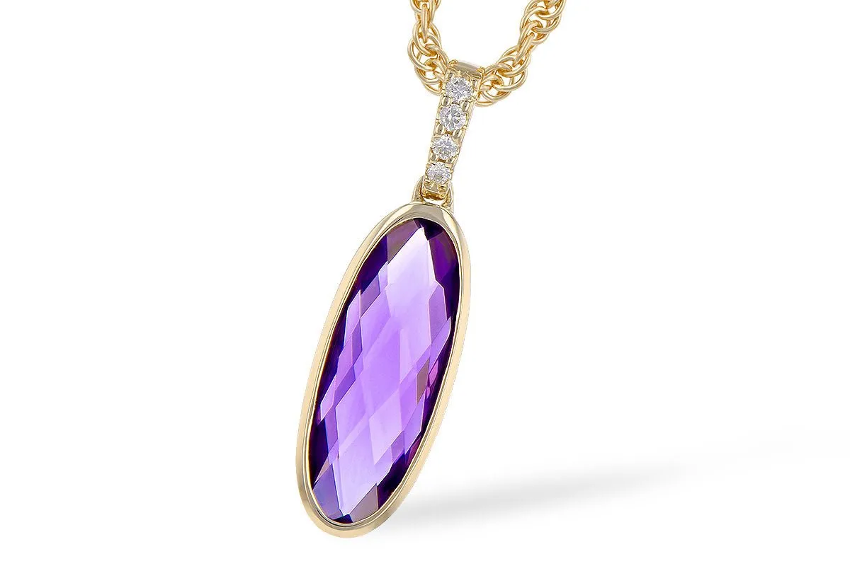 Amethyst and Diamond Accented Pendant