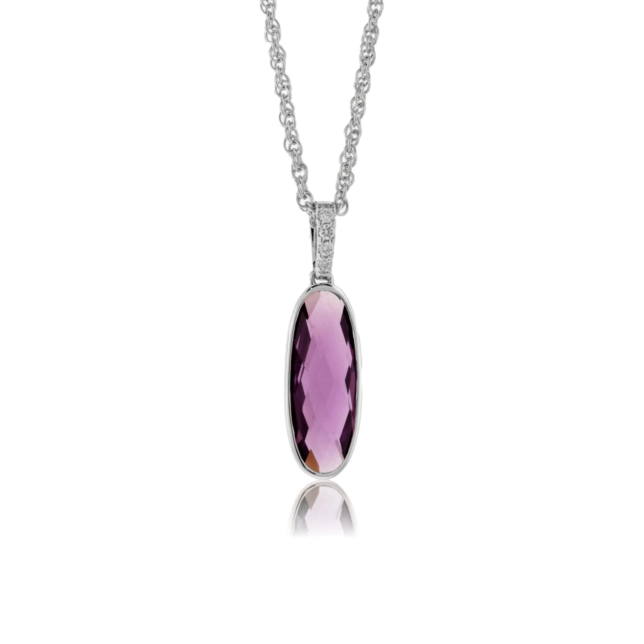 Amethyst and Diamond Accented Pendant