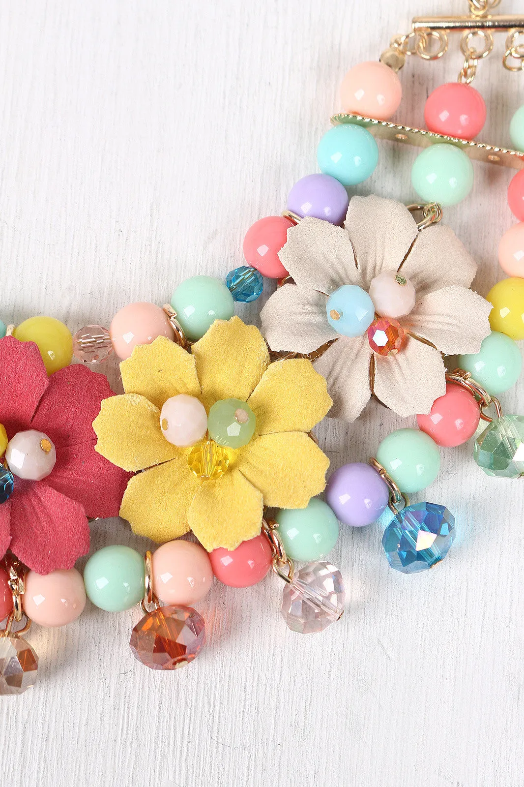 Beads With Flowers Bid Necklace