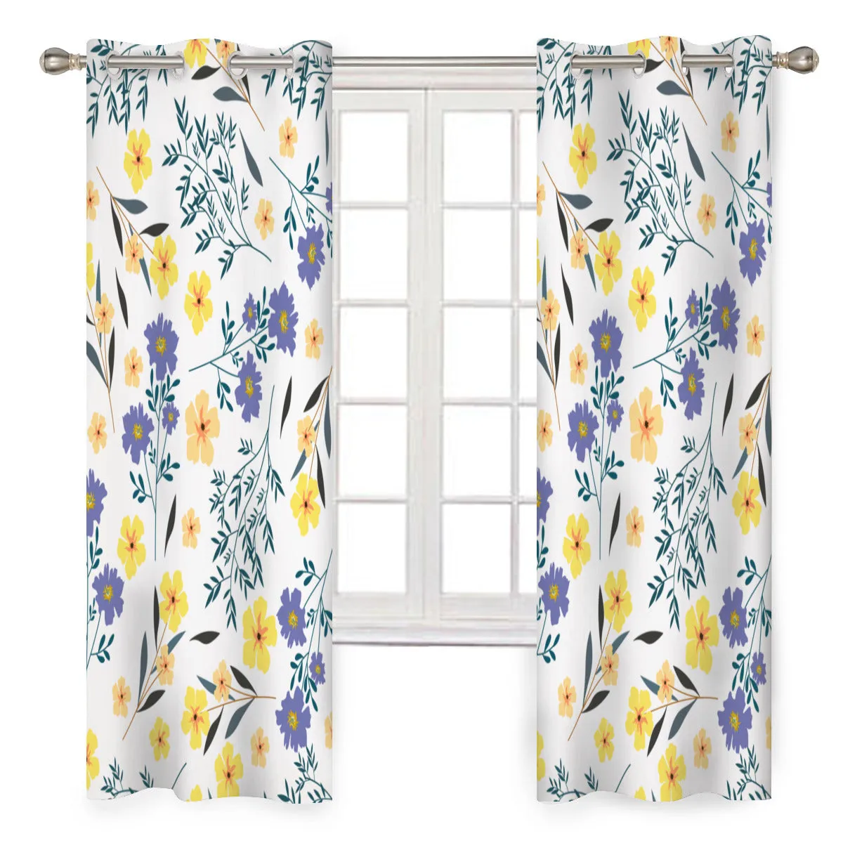 Blue & Yellow Floral | Curtains