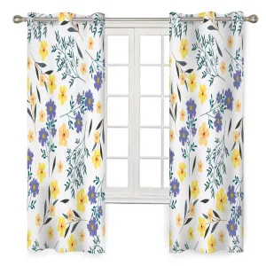 Blue & Yellow Floral | Curtains