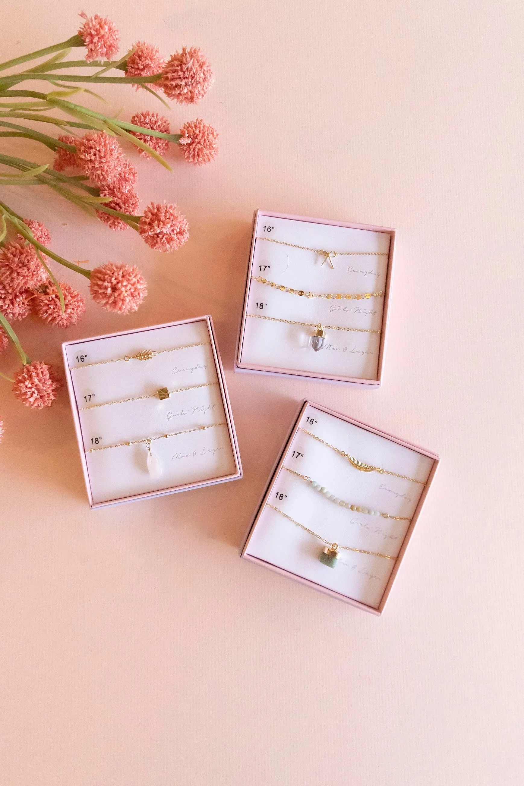 Boxed Necklace Sets | Dainty Layered Necklaces | Mother's Day Gift