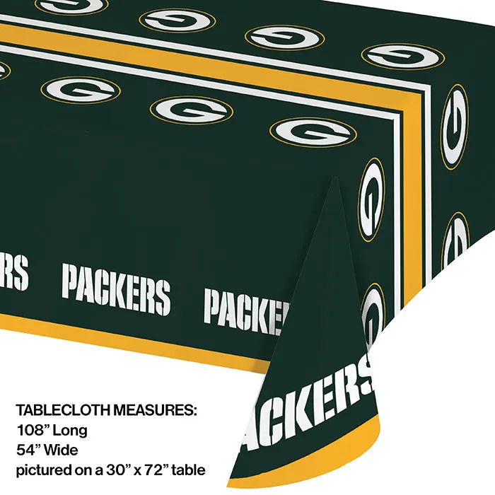 Bulk Green Bay Packers Plastic Table Covers (12 per Case)