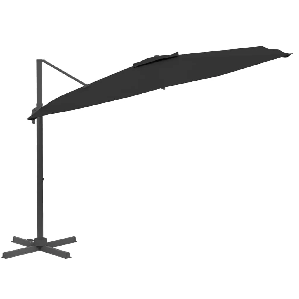 Cantilever Umbrella with Aluminium Pole Black 300x300 cm