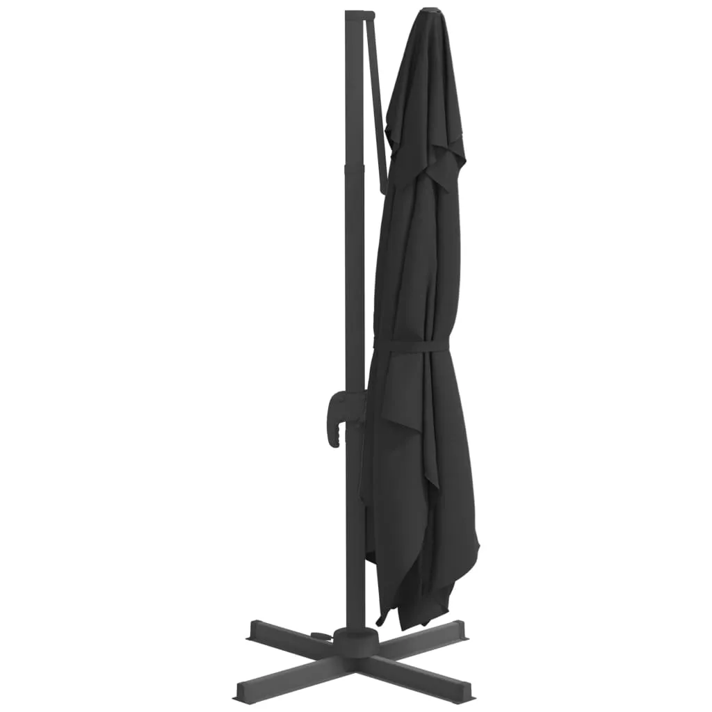 Cantilever Umbrella with Aluminium Pole Black 300x300 cm