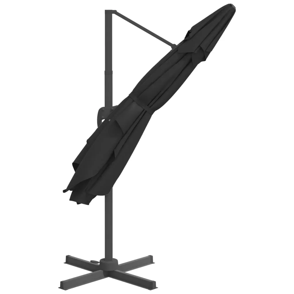 Cantilever Umbrella with Aluminium Pole Black 300x300 cm