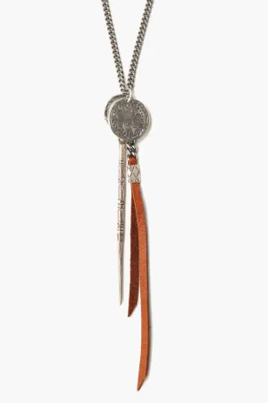 Chan Luu Saddle Charm And Leather Tassel Necklace (Pre-Order)