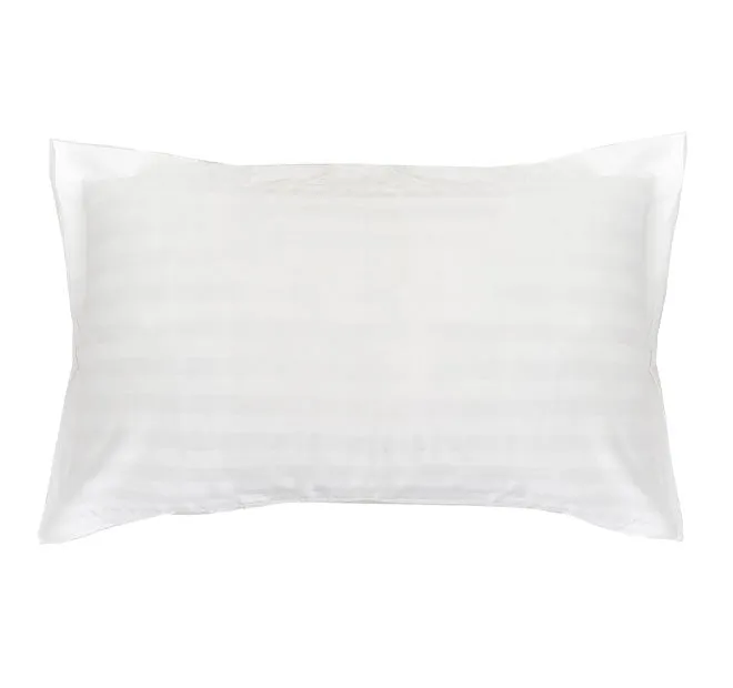 Chateau Satin Stripe Polyester Cotton King Pillowcase White