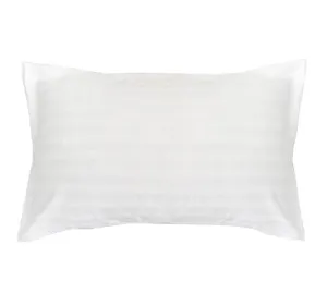 Chateau Satin Stripe Polyester Cotton King Pillowcase White