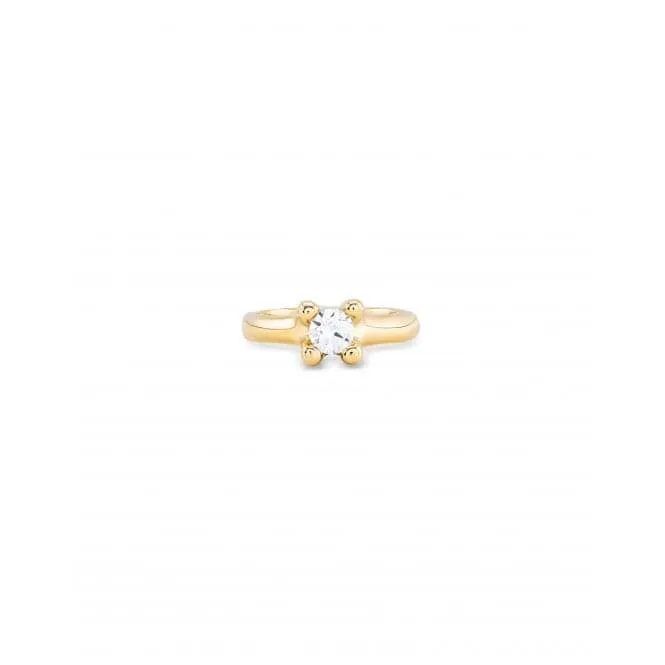 Cosmos 18k Gold Plated White Zirconia Ring