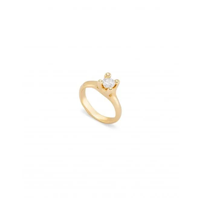 Cosmos 18k Gold Plated White Zirconia Ring