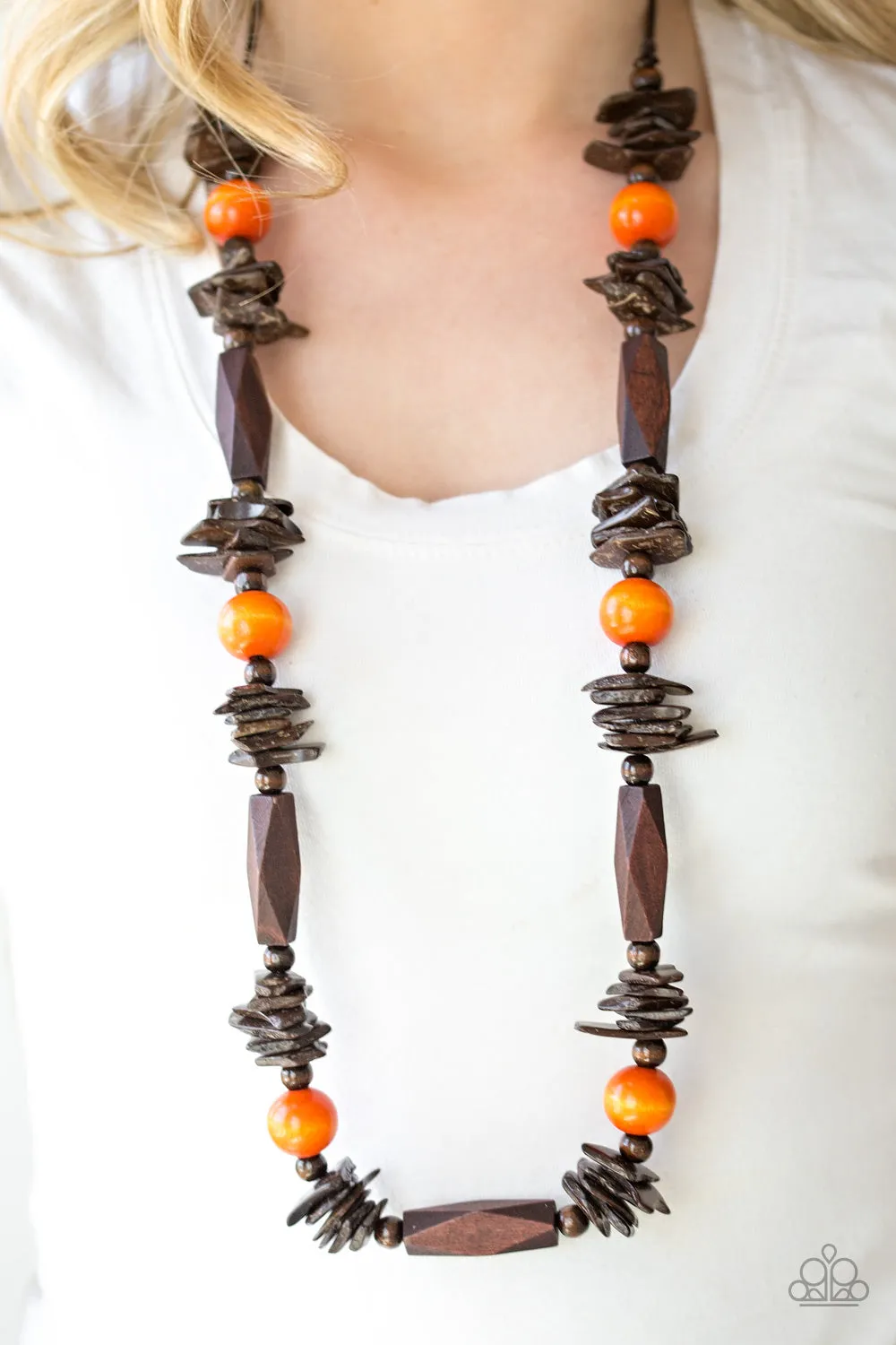 Cozumel Coast - Orange Necklace - Paparazzi Accessories