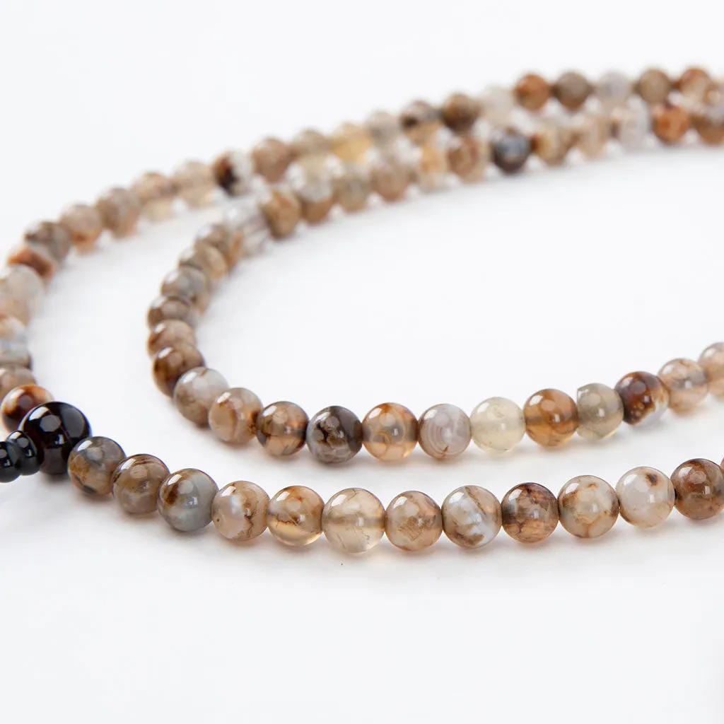 Crazy Lace Agate Mala Beads Set