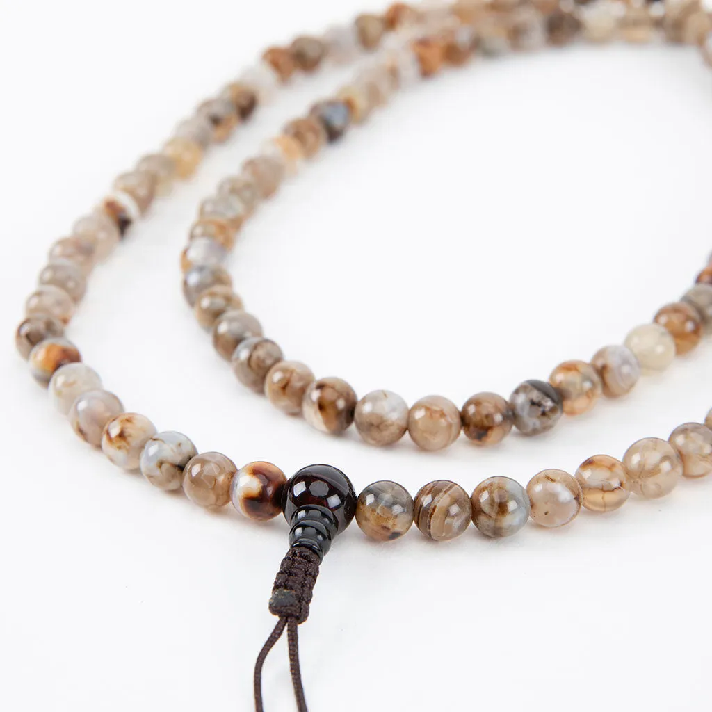 Crazy Lace Agate Mala Beads Set