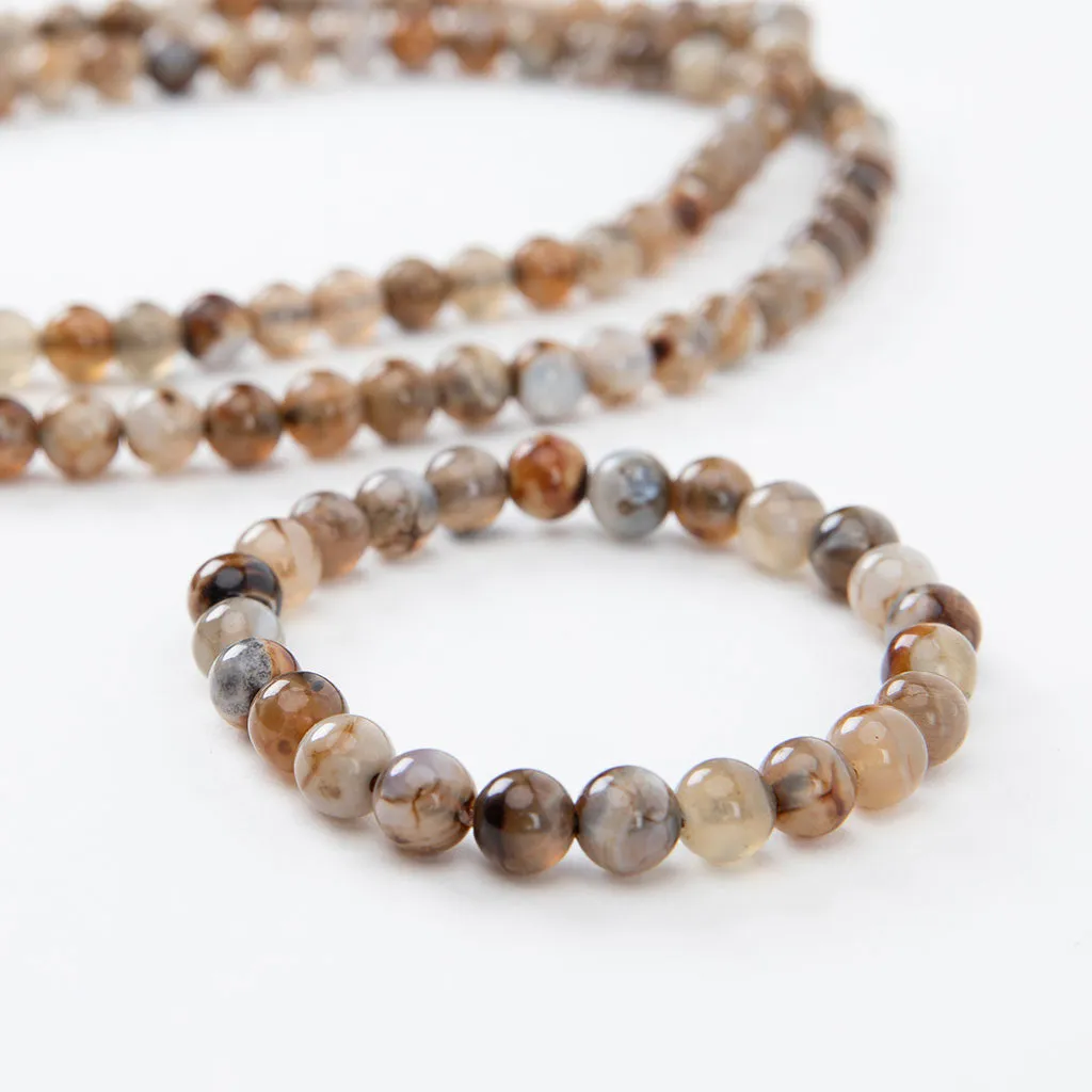 Crazy Lace Agate Mala Beads Set