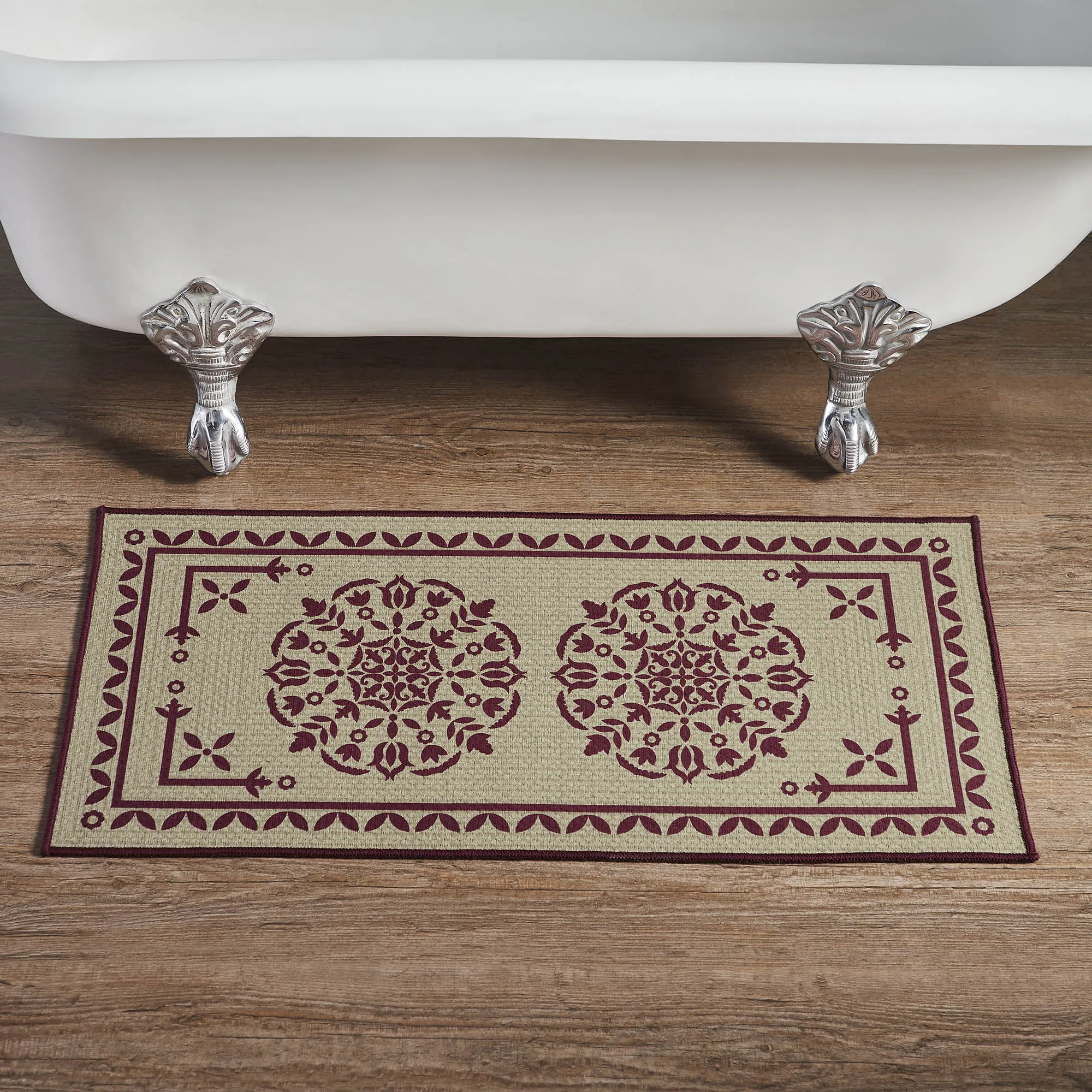 Custom House Black Tan Jacquard Polyester Bathmat 17x36