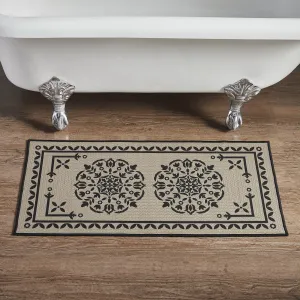 Custom House Black Tan Jacquard Polyester Bathmat 17x36