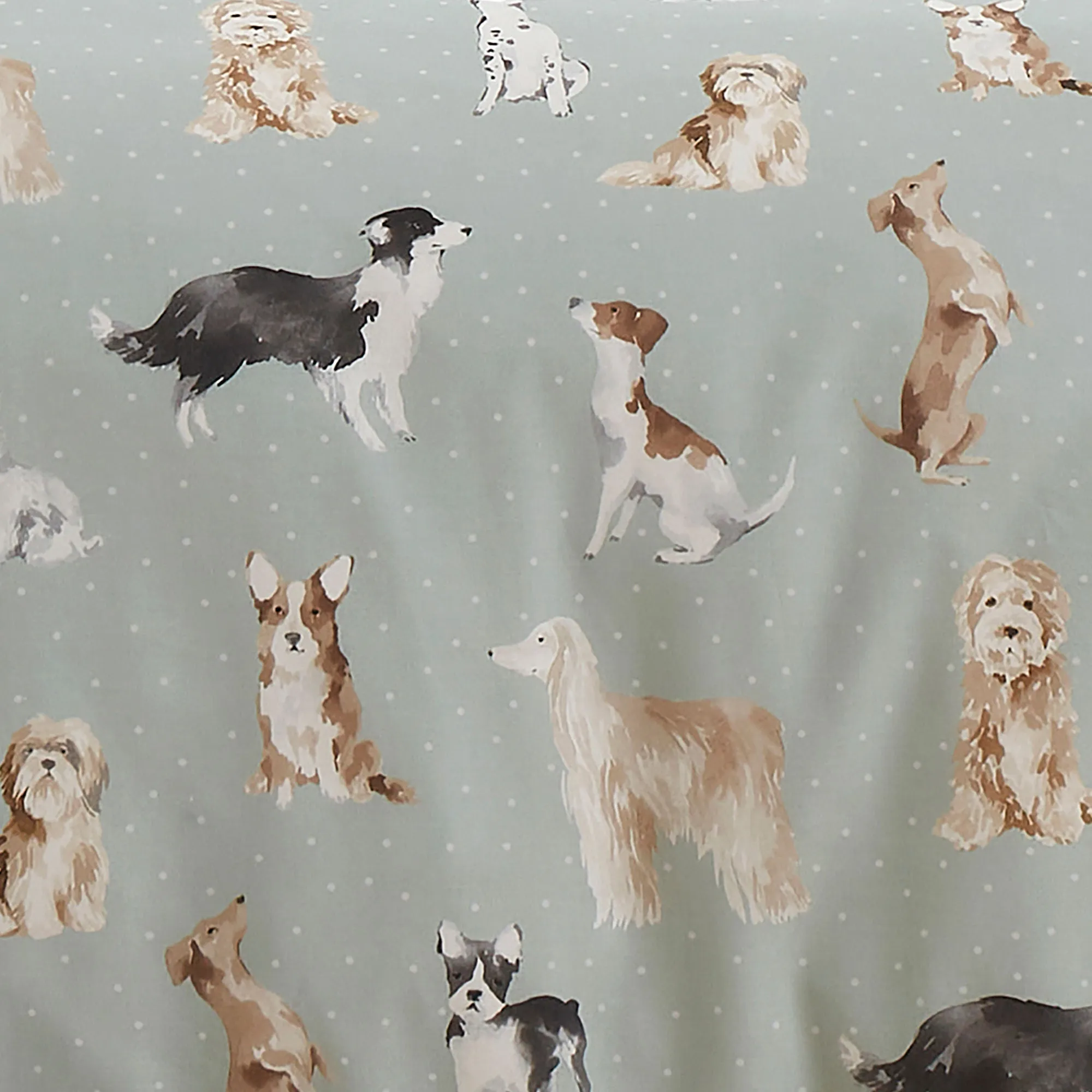 Cute Dogs Duvet Cover Set by Fusion in Duck Egg