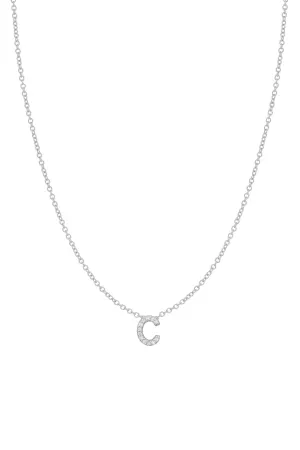 Diamond Initial Necklace - 14K White