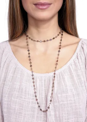 Ela Rae 'Diana' Brown Moonstone Chain Necklace