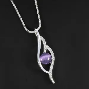 Equilibrium Moonstone Modern Necklace Purple