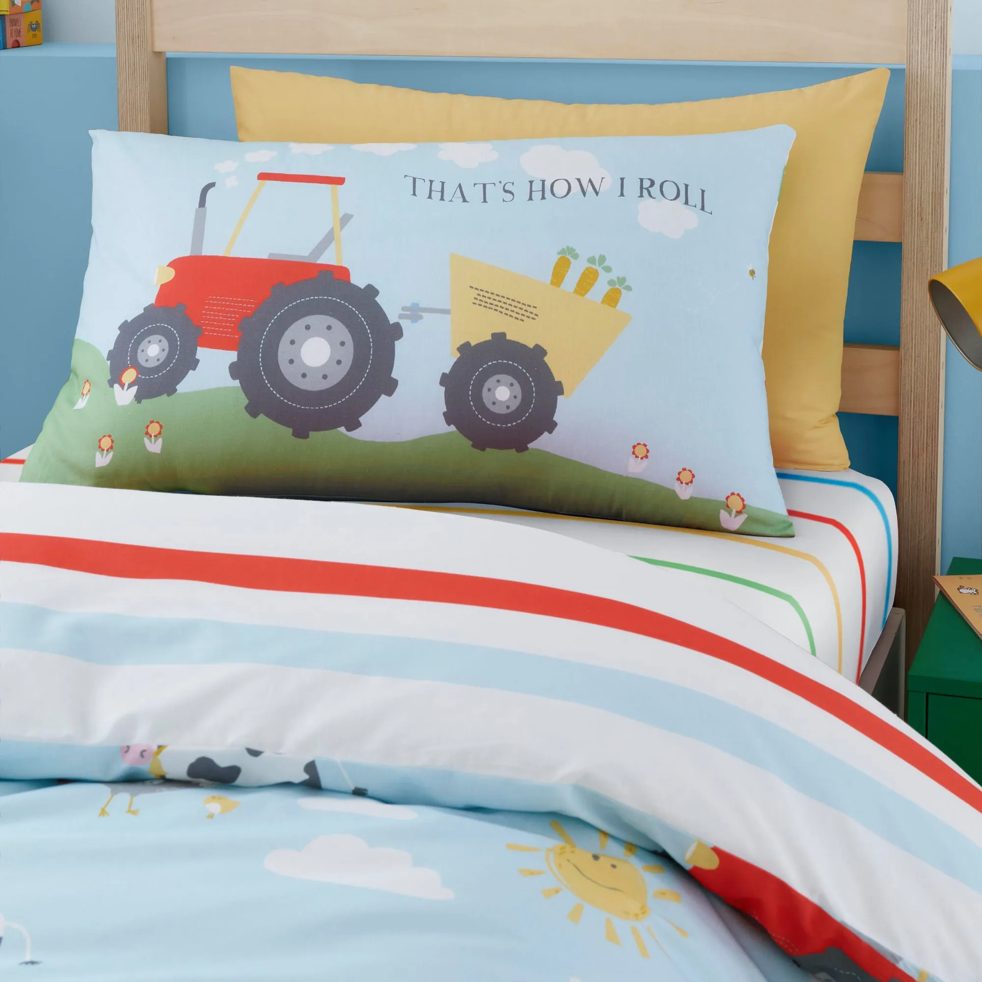 Farmyard Friends Duvet Cover Set by Bedlam in Blue