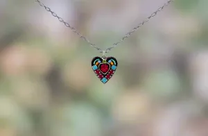 Firefly Jewelry Small Red Crystal Heart Pendant- 8558MC