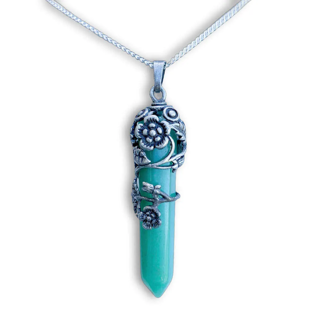 Flower Wrap Pendant Necklace