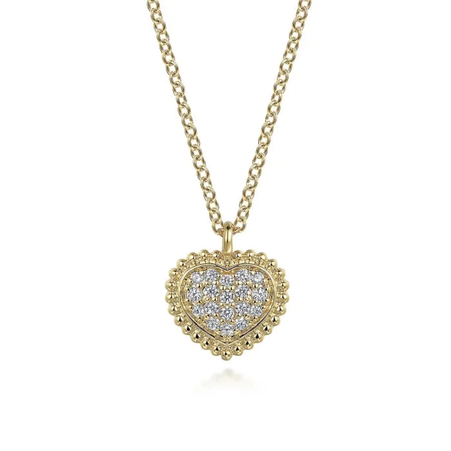 Gabriel & Co. Diamond Bujukan Heart Shaped Pave Pendant