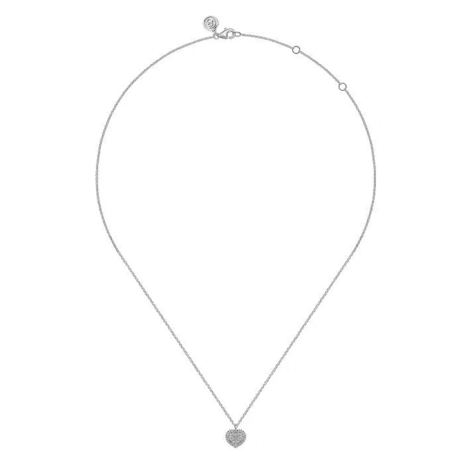 Gabriel & Co. Diamond Bujukan Heart Shaped Pave Pendant