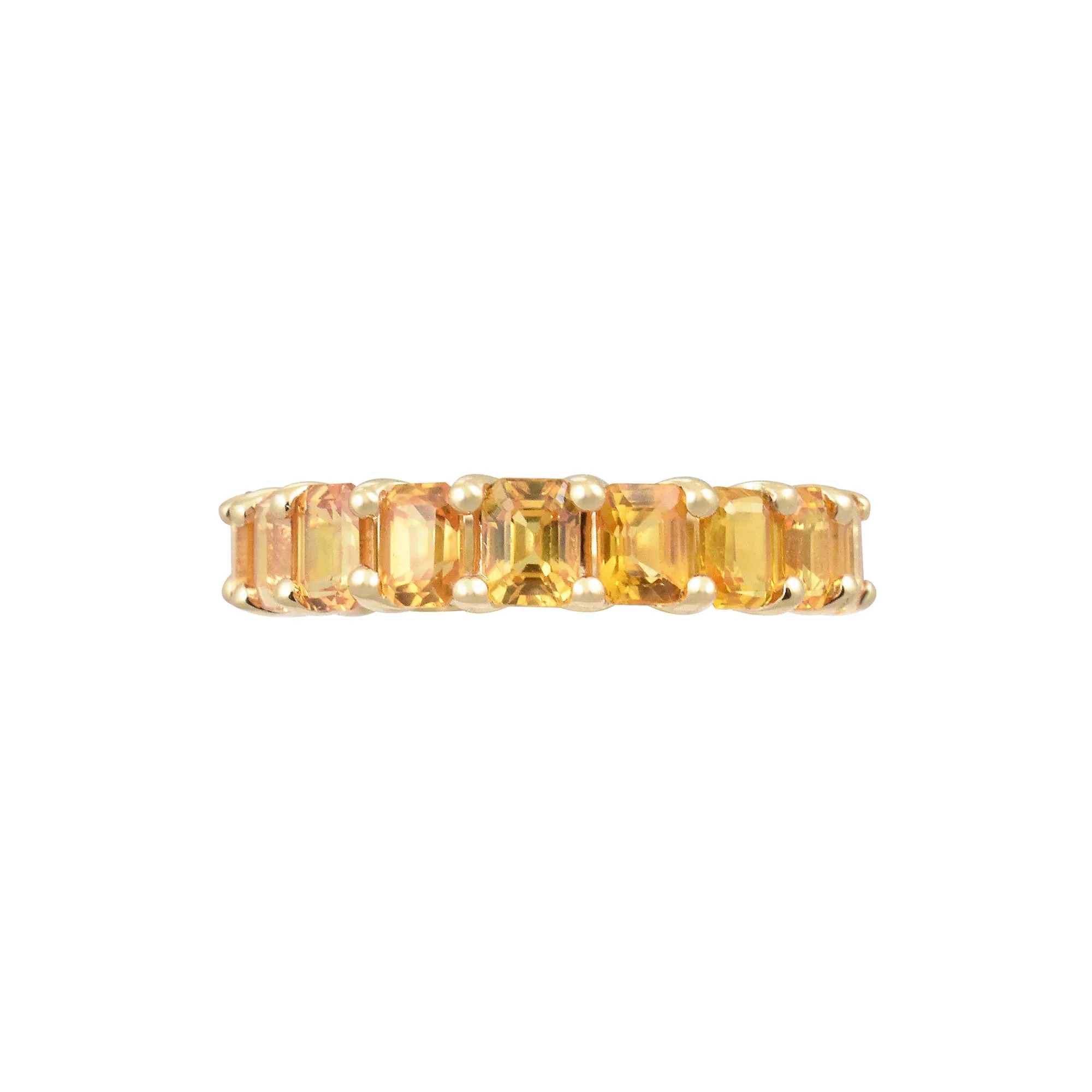 Gemstone 14K Emerald-Cut Eternity Band