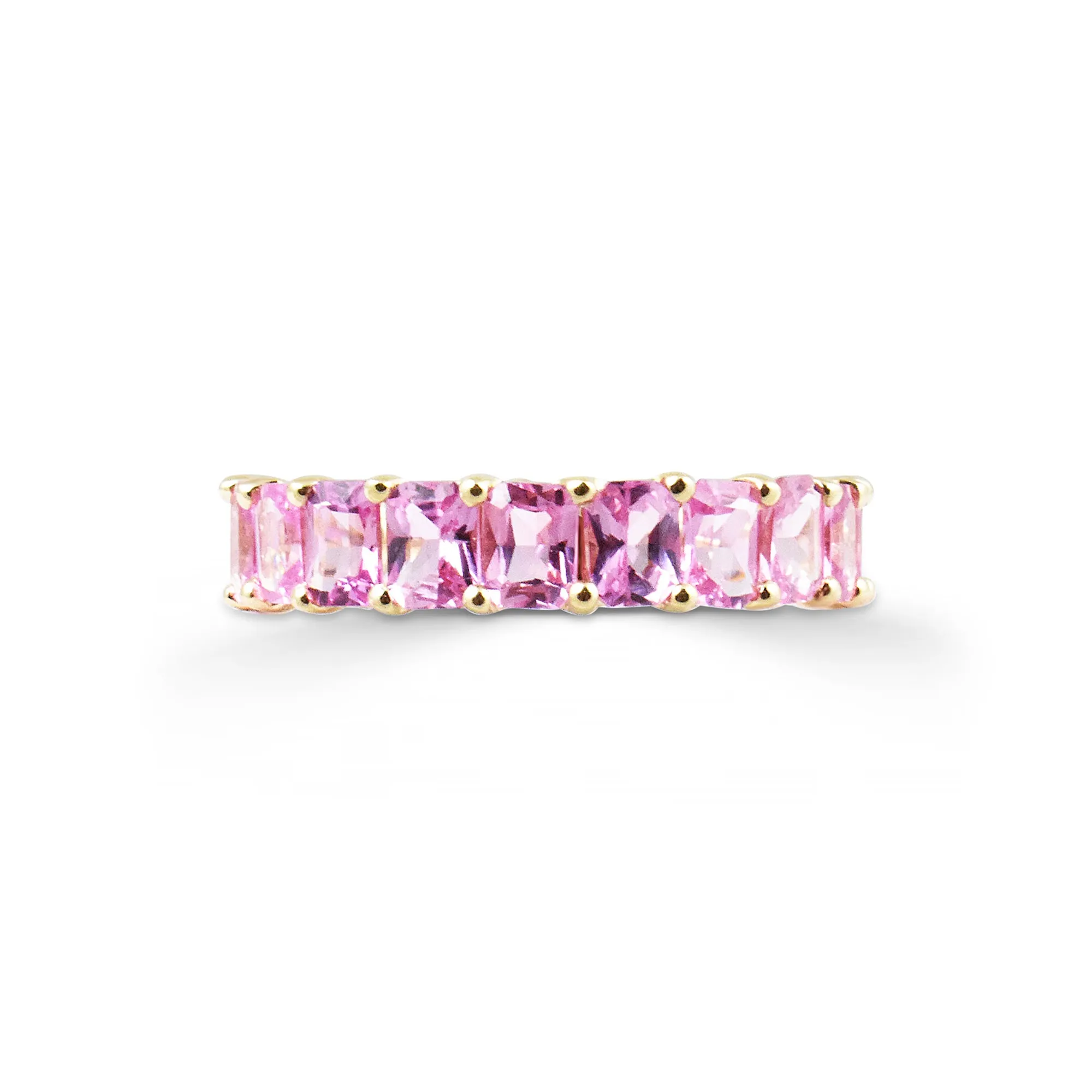 Gemstone 14K Emerald-Cut Eternity Band