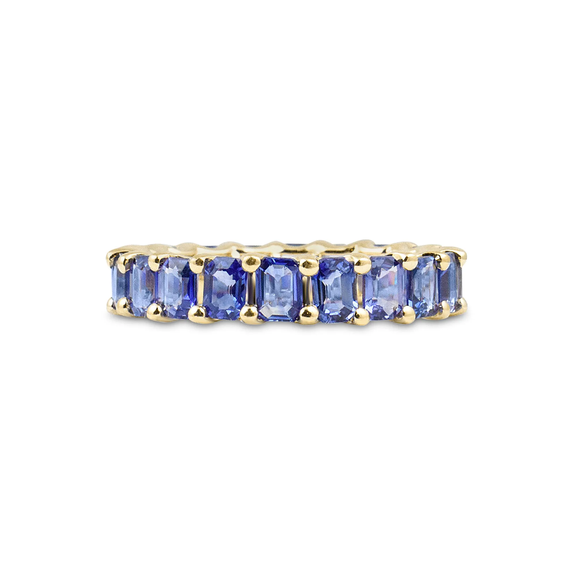 Gemstone 14K Emerald-Cut Eternity Band