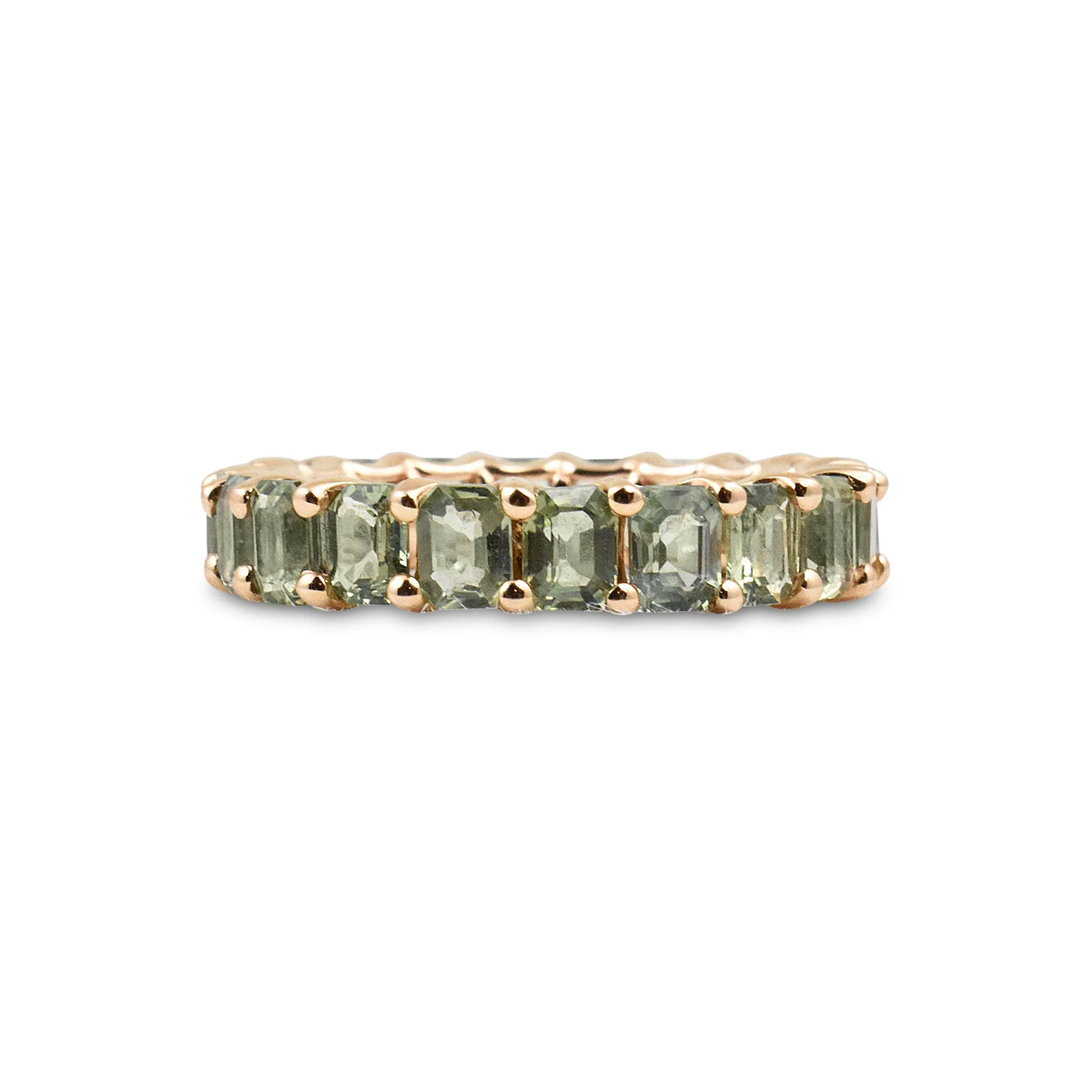 Gemstone 14K Emerald-Cut Eternity Band